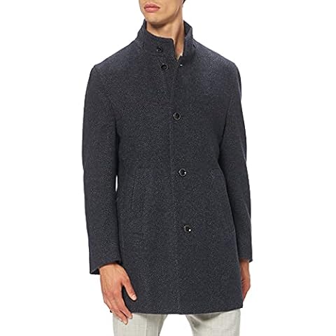 bugatti Men's Navy Wool Coat, Modern Fit Cover