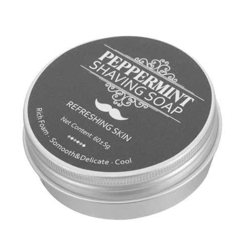 Healeved Jabón de Afeitar en Barra para Hombres Jabón de Afeitar con Menta para Barba para Hombres Jabón de Afeitar Seguro Y Eficaz para Uso Doméstico