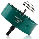Qjaiune 108mm/4.25" Hole Saw BI-Metal Heavy Duty Hole Cutter for Wood Cornhole Boards Plastic Drywal