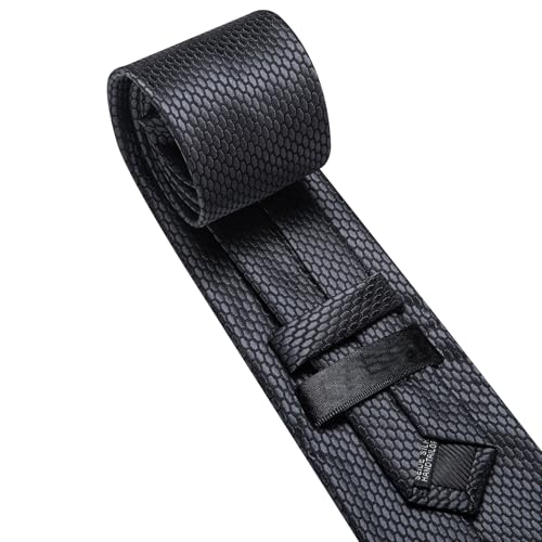 Image of Barry.Wang Mens Tie Set Plaid Check Neckties Formal Business Wedding Luxury Pocket Square Cufflinks