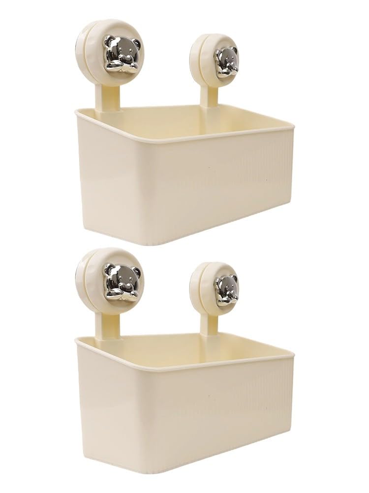 EasyByMall Wandmontierter Saugnapf Duschregal, Werkzeugfreier Eckaufbewahrungskorb mit Drainage für Badezimmer, Küche, Badewanne, starker Halt auf Fliesen und Glas, ohne Bohren