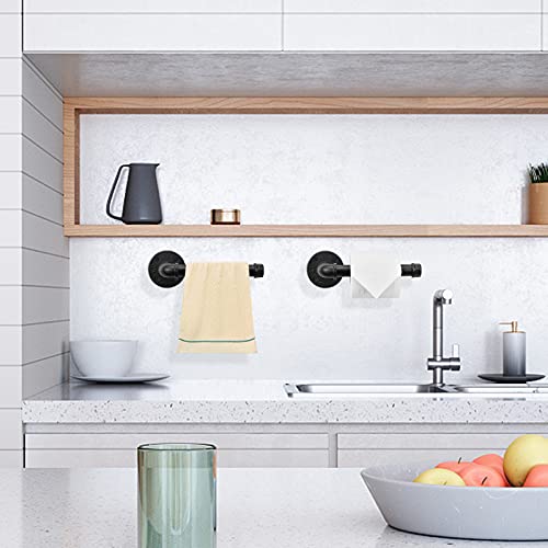 Nearmoon Industrial Pipe Toilet Paper Holder, Heavy Duty Diy Toilet Roll Holder For Bathroom, Living Room And Kitchen, Vintage Rustic Iron Style Rust Free Bathroom Hardware, Wall Mounted (Black) #TOP4