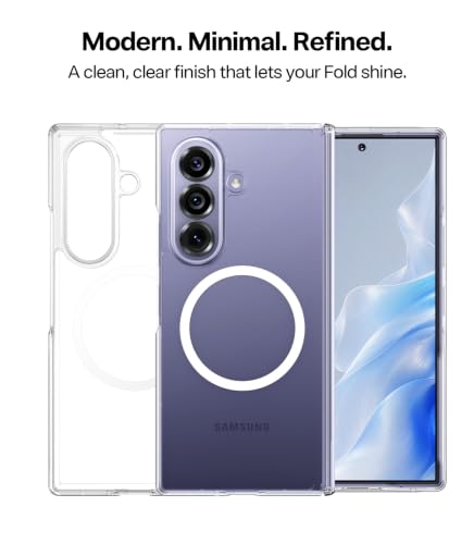 Image of TORRAS Magnetic Shockproof for SamsungGalaxy Z Fold 8 Ultra Case Slim Clear | 2x Screen Protector Included, Fit for MagSafe, 4X Military Grade Hinge Protection, Anti-yellowing Diamond for Fold 8 Ultra
