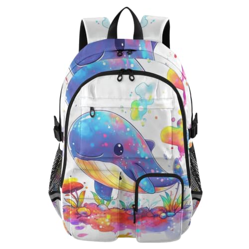 Mochila de viaje de ballena para adolescentes con capacidad de 17.5 pulgadas y compartimento grande