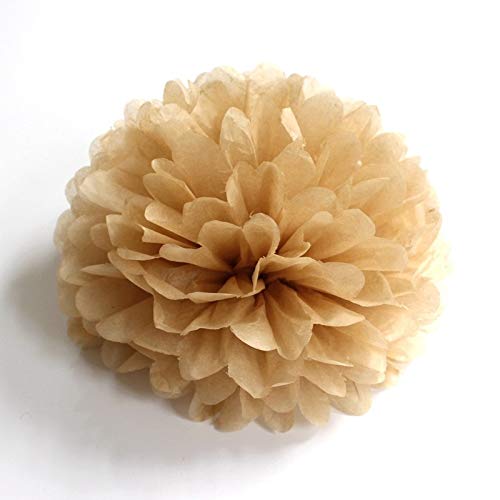 10''25cm 1pc hecha a mano del papel de tejido Pompoms decorativo de la boda de papel del bebé bola de la flor de la ducha fiesta de cumpleaños de la decoración de papel de Pom Poms ( Color : Kaki , Ta