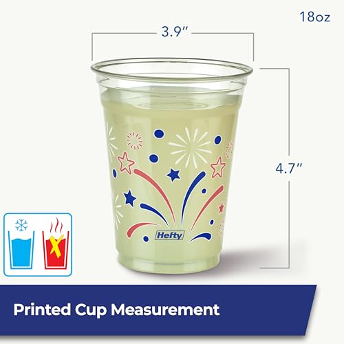 image for Hefty Party On Disposable Plastic Party Cups, 76 Count, 16 Oz Cups in 