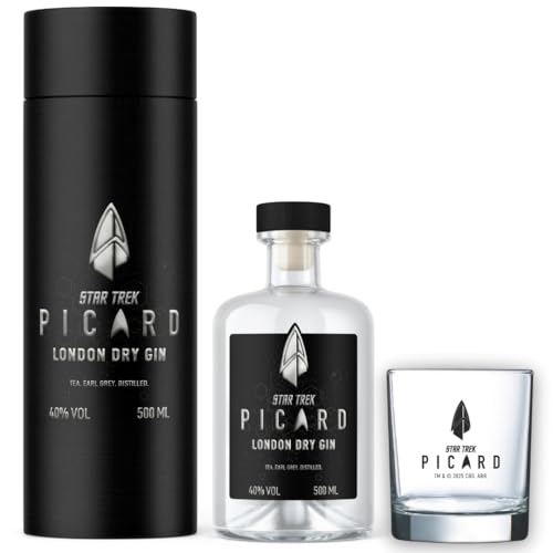 Picard Star Trek Earl Grey Gin in der Sammlerbox mit Glas - Limitierte Sammler-Edition 2399 Stück - 500ml 40% Vol.