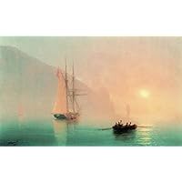 Amazon.co.jp: 12 枚の絵画 荒海 1844 年の波 海景 帆船 イワン