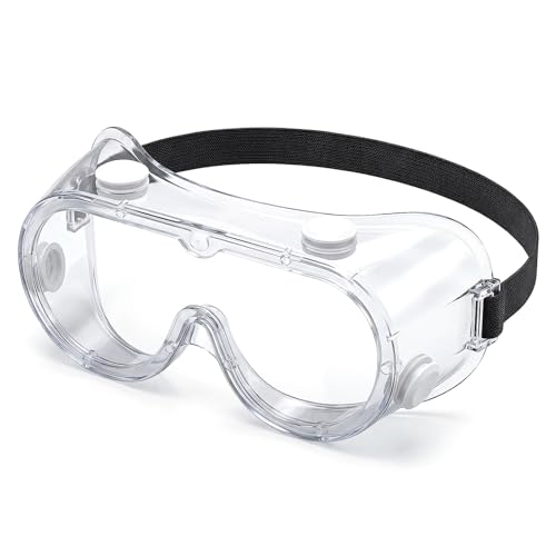Ocapind Protective Science Goggles Anti-fog Safety Goggles Adjustable Chemistry Lab Goggle Over Glasses Clear Lens Wide-Vision for Industrial
