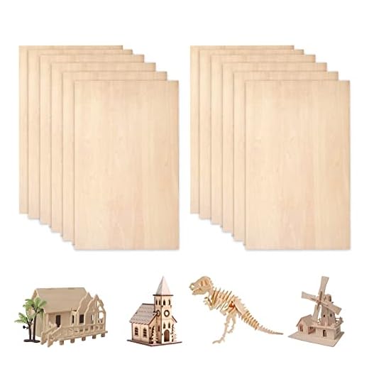 DASIAUTOEM Tablero de Madera Contrachapada, 12 unidades de Madera de Balsa de 300x200x1.5 mm, Tabla Madera Balsa, DIY Recortes de Madera para Manualidades, Casa Barco, Avión, Barco, Grabado Pintura