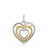 TOUS Colgante Triple para Mujer con Motivo de Corazón Bicolor, Colección Bickie