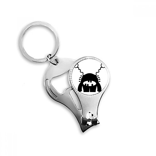 Porte-clés alien multifonction avec coupe-ongles et décapsuleur en métal
