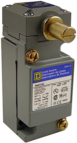 Square D 9007C62B2 Heavy Duty NEMA Limit Switch, Standard Operation, 2 Pole, Std. Rotary Head, CW + CCW Operation
