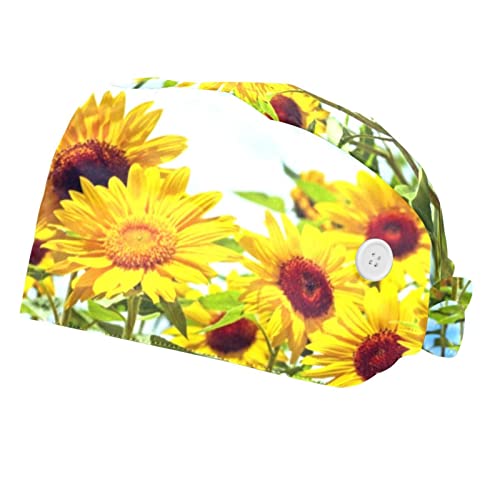 Chapeaux bouffants JDEZ à motif tournesol : Idéal pour travailler au frais tout l'été