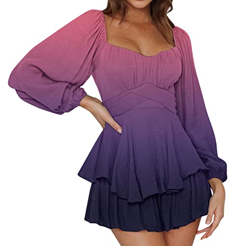 Sommerkleid Damen Swing Kleid Sommer Off Shoulder Slash Neck Skaterkleid...