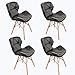 Lot de 4 Chaises de Salle à Manger Chaise de Cuisine Rétro en Cuir PU Chaise de Salle à Manger Accent Scandinave pour Cuisine Salle à Manger