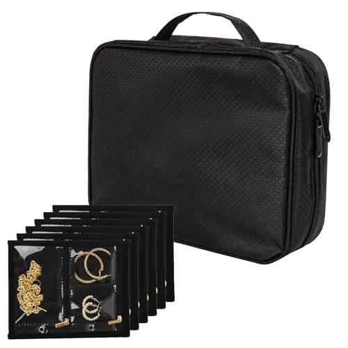 Estuche de Viaje para Joyas,Almacenamiento de collares con bolsitas individuales | Estuche de Viaje para Joyas | Regalo para Mujer, Niña, Amiga, Novia