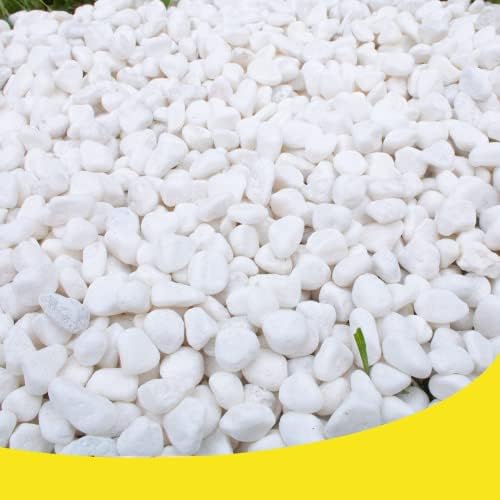 White Rocks, CJGQ Pebbles for Plants Succulents18lb, River Rocks for Outdoor Landscaping Decorative Garden, Fish Tank Gravel Aquarium Rocks, Natural Stones Filler for Vase Yard Indoor Decor