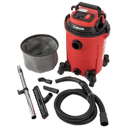 Bellota ASL2500SE - Aspirador con cable para aspirar restos líquidos y sólidos sincronizado, 25L, 2KW, Manguera (32mm Ø) de 2 metros, Tubo extensible metálico (440mm), enchufe sincronizado, con ruedas