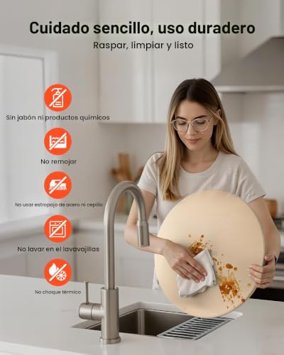Miniatura 5 de Vevor Piedra Para Hornear Pizza De 406 X 406 Mm, Redonda De Cordierita, Extragrande Con Raspador Y Soporte, 17 Mm De Grosor, Resistente Al Calor, Ideal Para Cocina, Horno, Pan, Pizza Y Parrilla