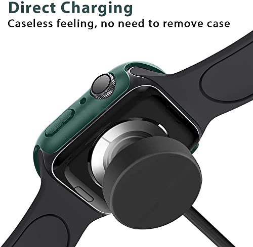 Case Compatible with Apple Watch 45mm Series 9/8 / 7, Hard Case with Built-in Tempered Glass Screen Protector (45mm, Green) 4