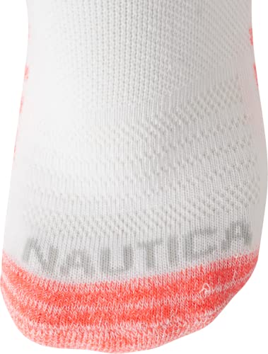 Nautica Women's Quarter Cut Moisture Control Athletic Socks With Cushioned Comfort (12 Pack), Size 4-10, White Assorted #TOP3