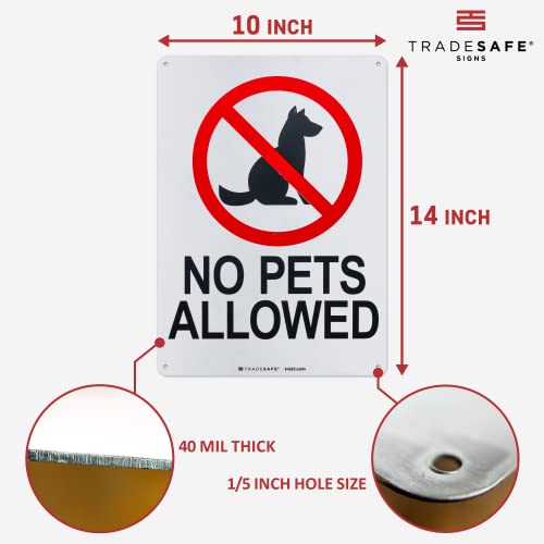 Panneau No Pets Allowed de sécurité extérieur imperméable 25,4x35,6cm - 3