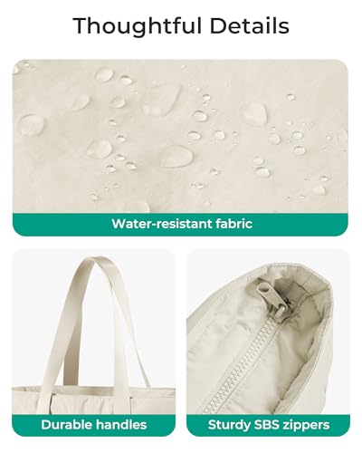 image for BAGSMART Tote Bag for Women with Zipper, Gym Tote with Compartments, L