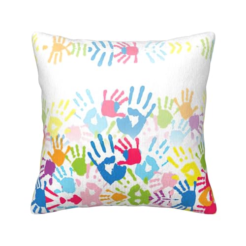 Housse de coussin en velours côtelé imprimé main pour grand canapé chic - 2