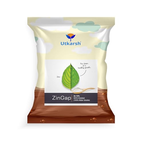 Image of Utkarsh Zinc - 12% EDTA Chelated, 100% Water Soluble Fertilizers for Plants, Micronutrient for Green Foliage, Home Garden, Plant Growth Booster | ZinGap (5Kg ; Pack of 1)
