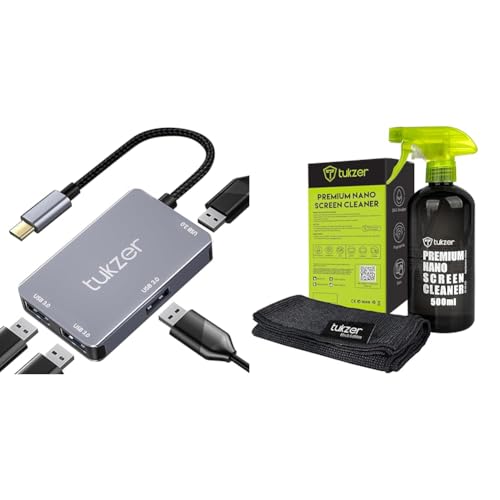 Image of Tukzer 4-in-1 USB C 3.0 HUB, Type C to USB A HUB Splitter Extender, Docking Station, 5Gbps Data Sync