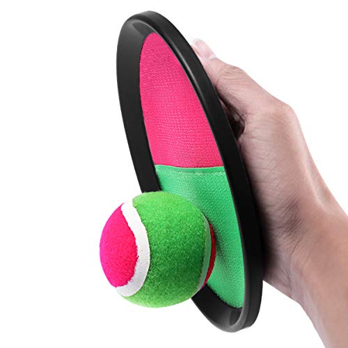 TOYANDONA Disco Conjunto 1 Pás Pás E Atirar Bola Ajustável Handheld Auto- Aderente E Atirar Bola Jog