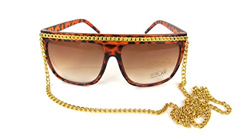 Snooki Black Gold Tone Chain Sunglasses Lady Glasses Jersey Shore