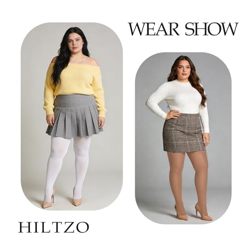 Image of Women's Plus Size Tights High Waist Sheer Semi Opaque Ultra-Soft Pantyhose XL, 2XL, 3XL, 4XL