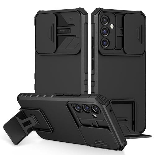 Image of Back Cover Case for Samsung Galaxy A54 5G | Sliding Camera Shield | Stereoscopic Stand | 360 Protection Mobile Phone Case Cover for Samsung Galaxy A 54 / A54 5G | New PC, Black Back Cover