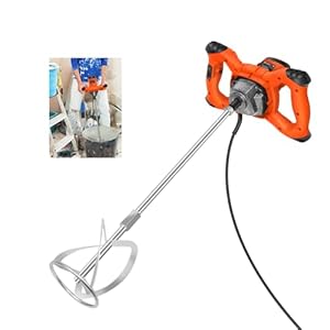 Betonmischer 2600W Elektrischer Paddelmischer Bohrer M14 Mischpaddel Farbmischer Gipsmischer mit einstellbarem 6-Gang-Harzmischer Mörtelmischer zum Mischen von Futtermittelmörtel Farbe