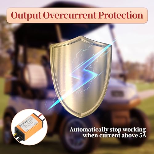 More Safe 18V to 12V Step Down Converter - 5A 60W DC to DC Converter with Output overcurrent Protection for Golf Cart, Truck, Vehicle, Boat (Accepts 15-40V Inputs)3