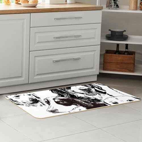 Alfombrillas de cocina antideslizantes de Labrador, pack de 2 alfombras lavables para pasillo 7