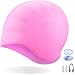 Orgrim Long Hair Swim Cap,Waterproof Silicone Swimming Cap for Adult Woman and Men,Keeps Hair Clean Ear Dry with Nose Clip and Ear Plugs (Pink)