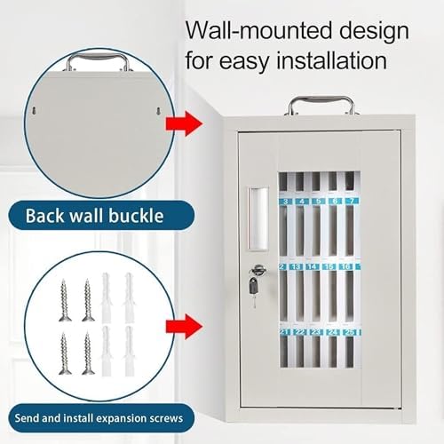 Wall-Mounted Classroom Cell Phone Locker - Safely Organizes 24 Mobile Devices, Perfect for Schools, Offices, and Events - Secure Storage Solution for Desks