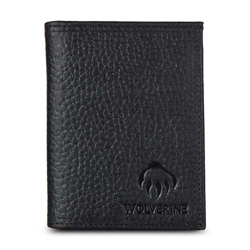 WOLVERINE Men's Bifold Wallet | RFID Protection | Card Slots | Bill Pocket | Durable | Rugged | Leather | Canvas, Marquette-Black, One Size