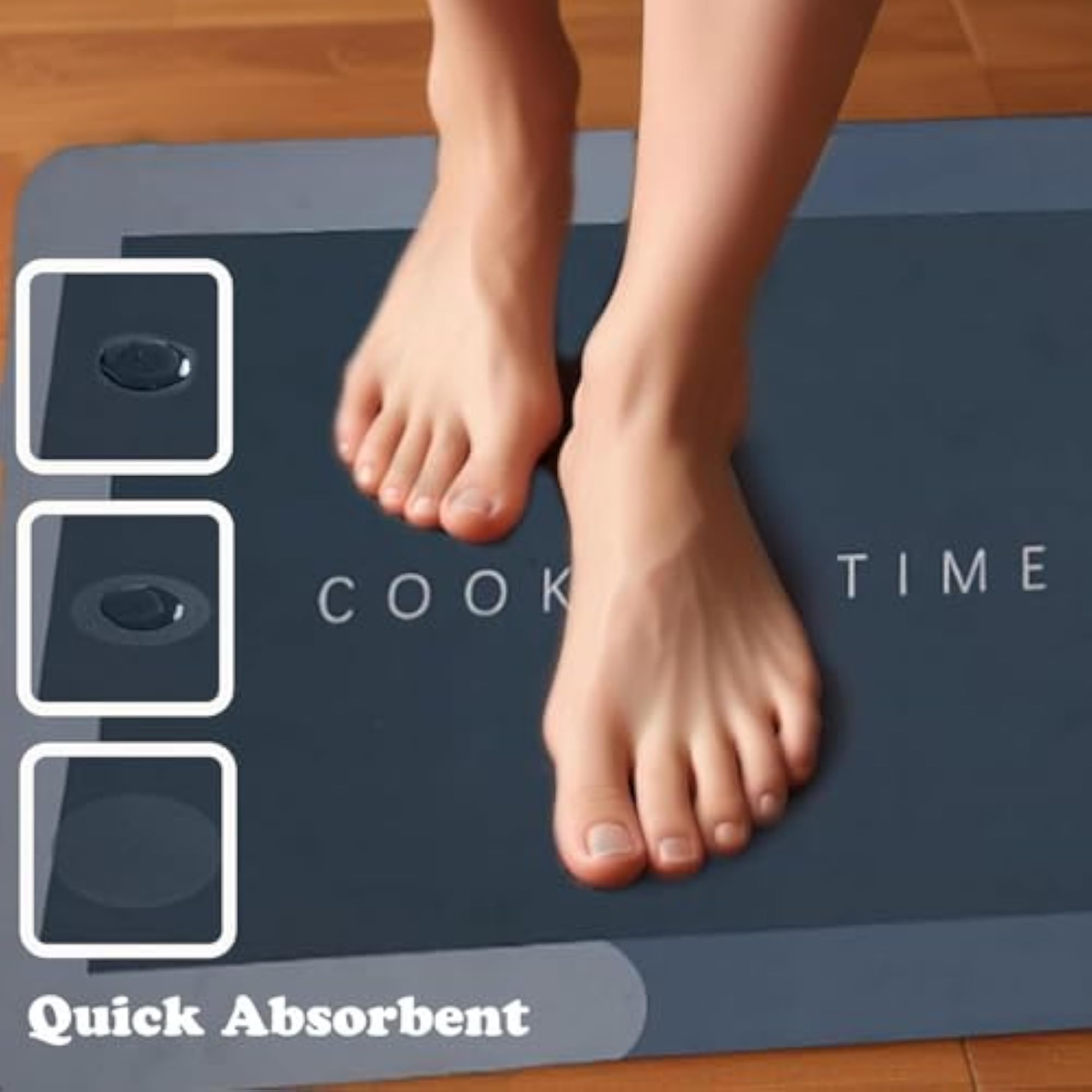 Waterproof Memory Foam Kitchen Mats, 2 Pcs Set