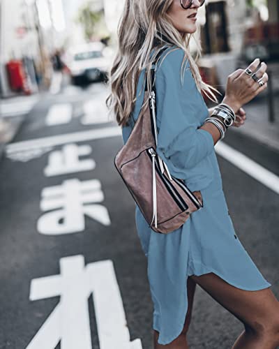 Image of Women's Swimsuit Cover up,Silky Button Down Shirt Midi Dress Kimono,Summer Bathing Suit Beach Coverups for Women (CP-Aline)