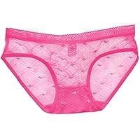 OIUHJN Calzoncillos Mujer Panty Transparente de Encaje para Mujer Sexy Transparente Calzoncillos de Algodón sin Costuras en la entrepierna Pantalones Cortos Ropa Interior Mujer, Rosa intenso., L