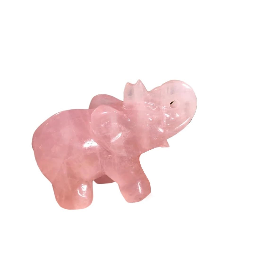 AARTERZZA 1pcs 10cm Crystal Quartz Elephant Hand-Carved Stone Animal Decoration Gift
