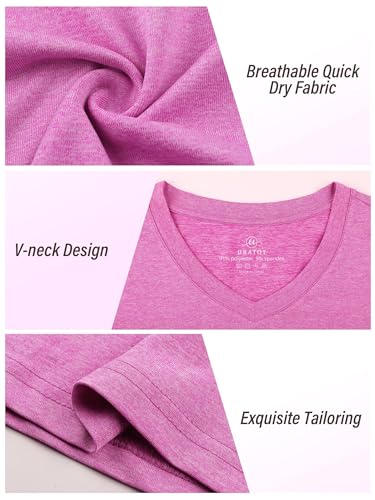 Uratot Women'S Dry-Fit Shirts Long-Sleeve Tops V-Neck Athletic Workout Shirt Stretch Moisture Wicking Running Sports Top thumb #2