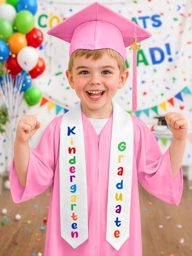 Image of QZYL Kindergarten Graduation Cap and Gown Set, 2026 Congrats Grad Outfit with Tassel & Certificate for Kindergarten