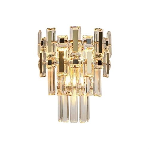 Aplique de pared interior de cristal moderno, luz de lujo, para pasillo, fondo de televisión, lámpara creativa de alta gama para decoración de salón para sala de estar y dormitorio escalie