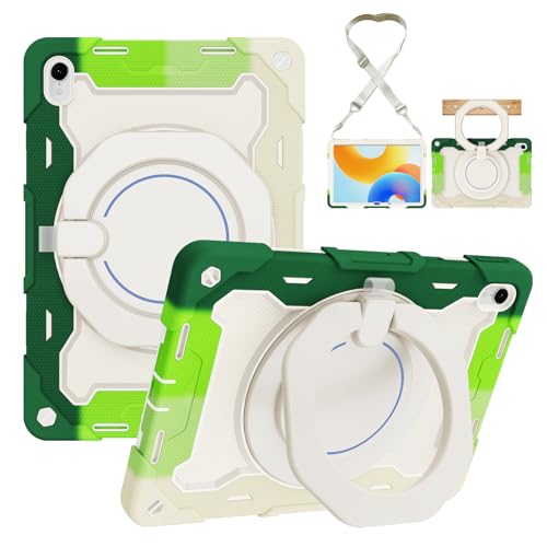 Funda Huawei Matepad 11 C7 antichoque con asa posterior de mano verde