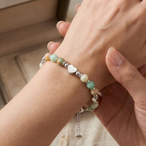 Image of Graduation & Back to School Gifts for Girls, Natural Stone Beaded Bracelet with Inspirational Quote Card, Jewelry for Daughter Granddaughter Niece Student